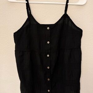 Jason Wu Women’s Elevated Basic Layering Black Tank Romantic Old Money Medium